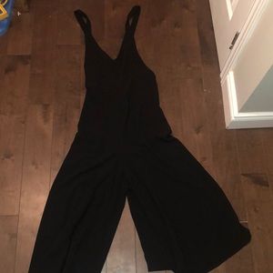 Black wide leg romper